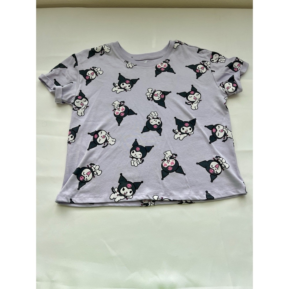 Sanrio Kuromi Cropped Graphic Tee, Girl's Size Large 14